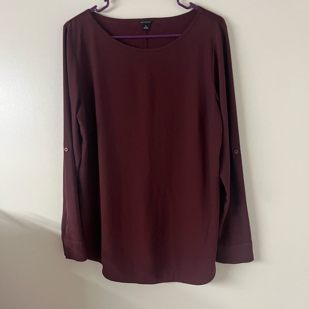 Ann Taylor Deep Burgundy Blouse
